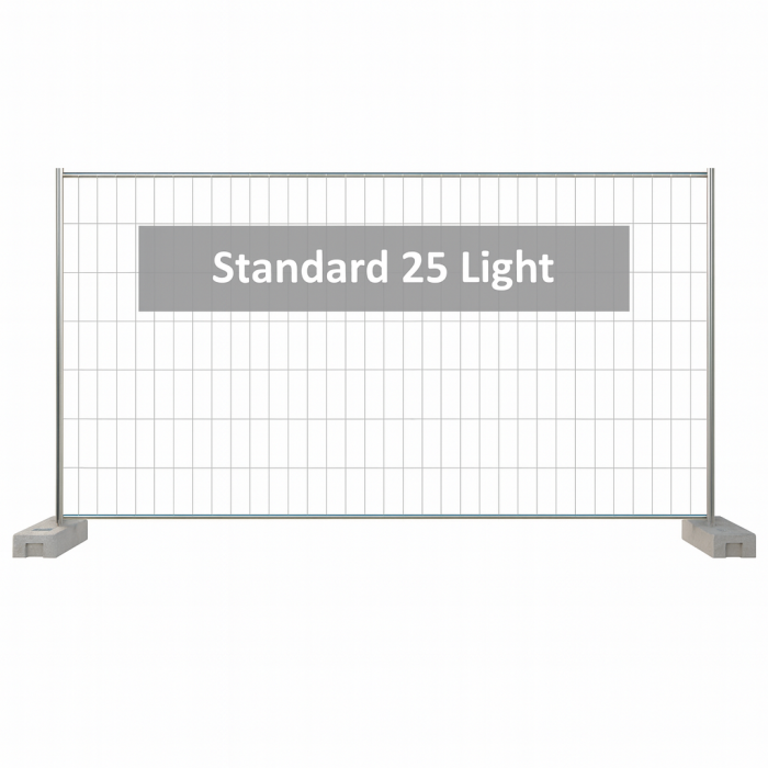 Gard mobil organizare santier cu suport beton 3.5 x 2 mh set complet STANDARD 25 LIGHT