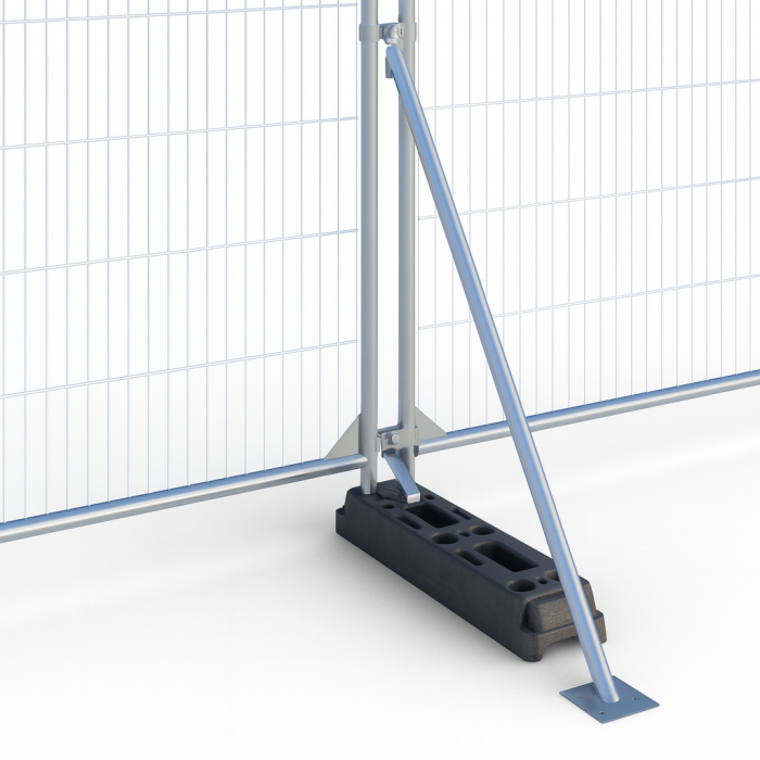 Contravantuire gard mobil organizare santier cu suport beton