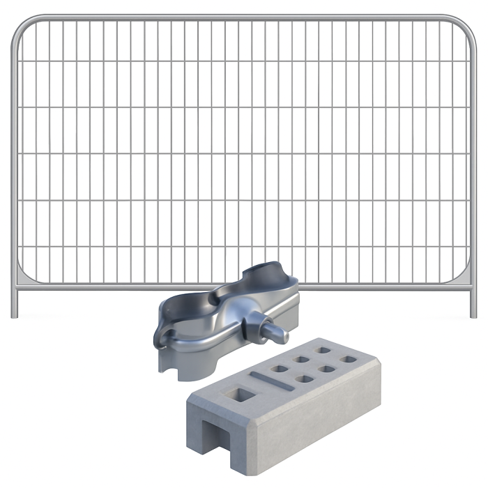 Gard mobil organizare santier cu suport beton 3.5 x 2 mh set complet