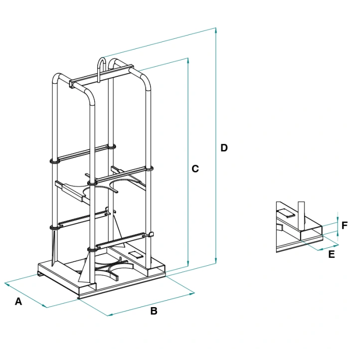 Container pentru depozitare 6 butelii gaz PB-6