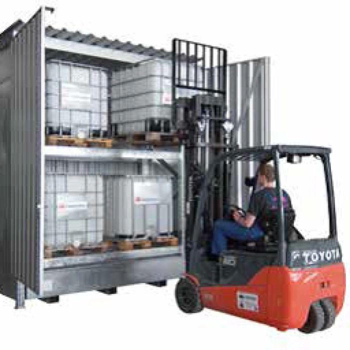 Raft metalic cu usi pentru exterior