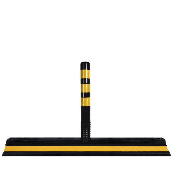 Separator de sens cu stalp negru reflectorizant 75 cm