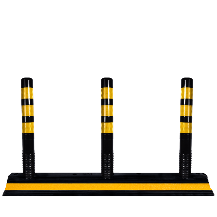 Separator de sens cu 3 stalpi negru reflectorizant 75 cm