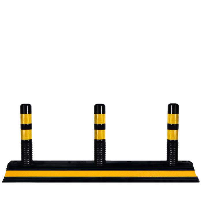 Separator de sens cu 3 stalpi negru reflectorizant 45 cm