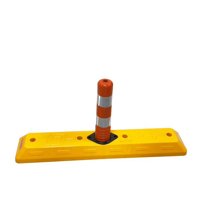 Separator de sens galben cu stalp portocaliu reflectorizant 45 cm