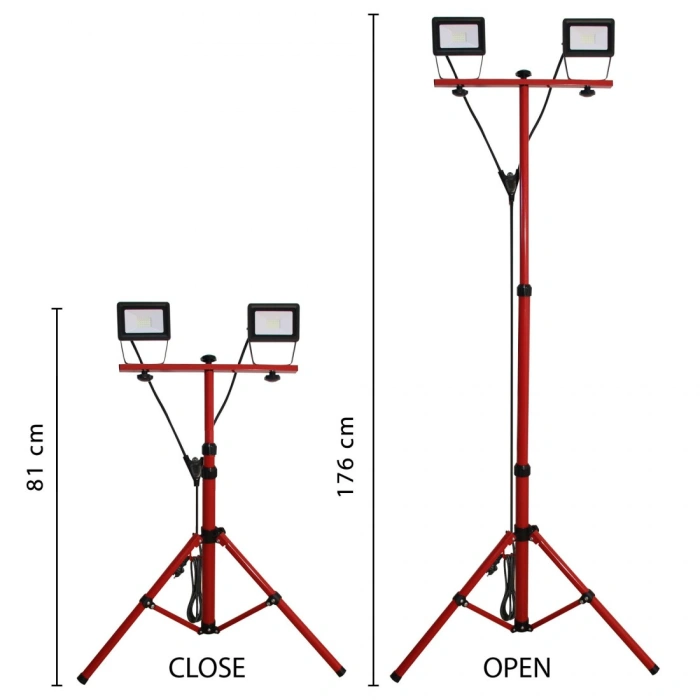 Proiector LED cu stativ - 2 x 20W