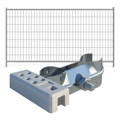 Gard mobil organizare santier cu suport beton si clema