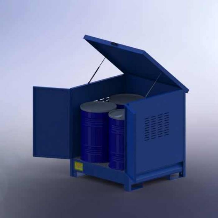 Container depozitare patru butoaie metalice - VEA4F00