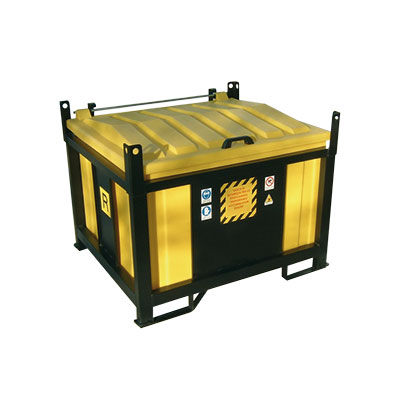 Container cu protectie din otel pentru baterii uzate