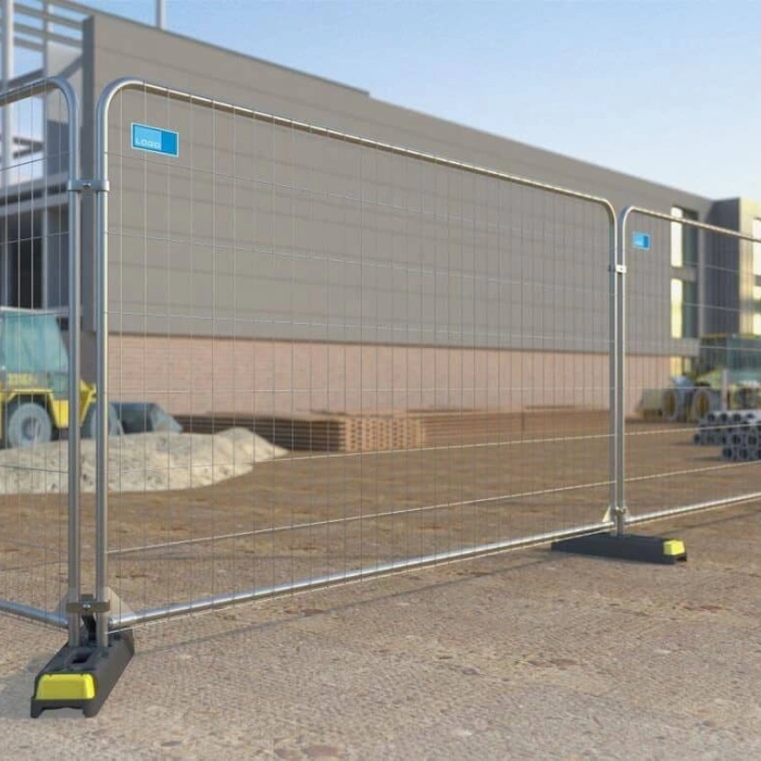 Contravantuire gard mobil organizare santier cu suport beton