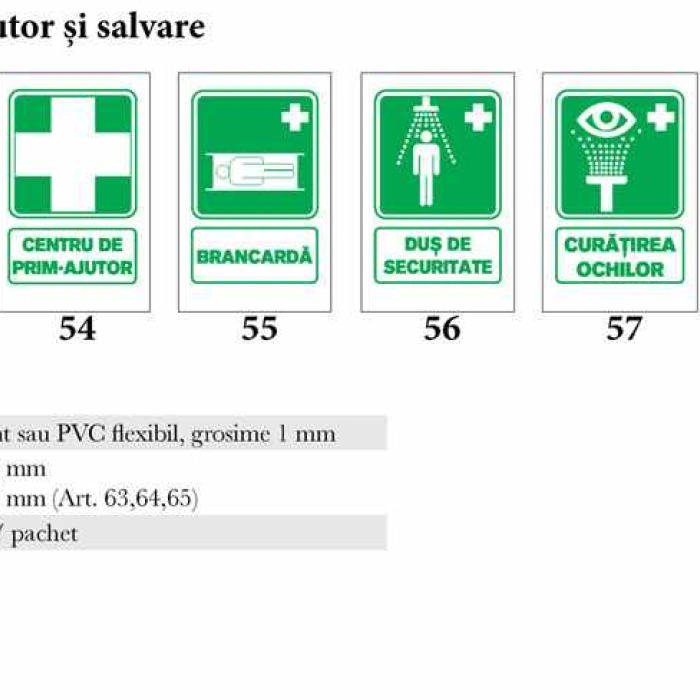 Indicatoare de prim ajutor si salvare