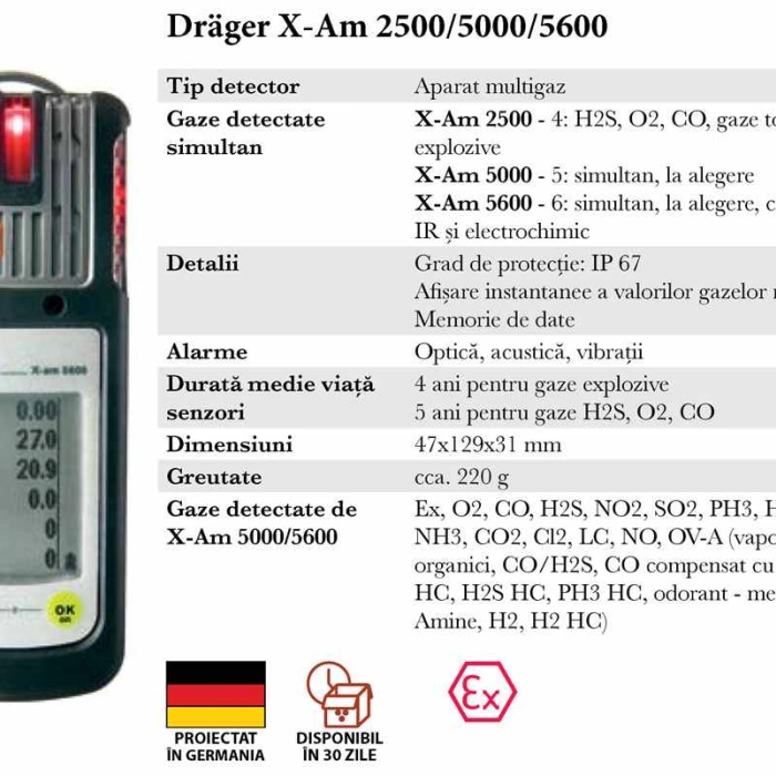 Detector gaz Drager X-Am 2500 multigaz