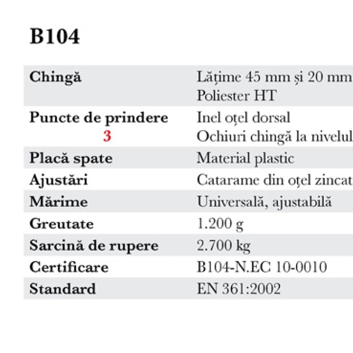 Centura de siguranta tip ham LX2