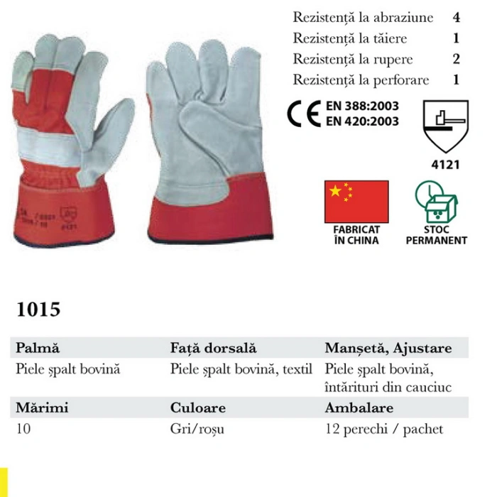 Manusi de protectie din piele spalt bovina - BUFFALO