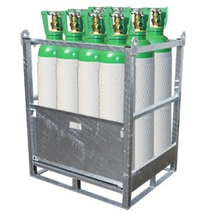 Container pentru depozitare si transport 12 butelii gaz/oxigen