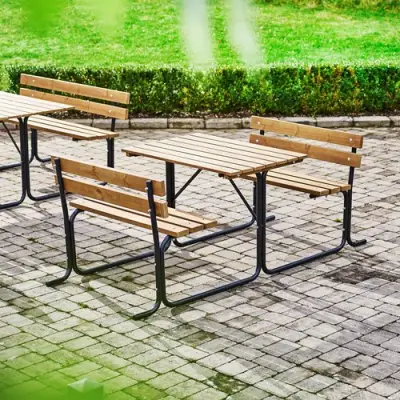  Banca cu masa si spatar - model Park Bench - 1000 mm