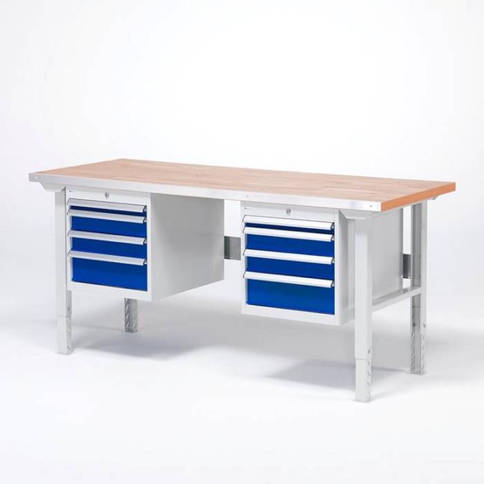 Banc de lucru cu 8 sertare - 2000 mm