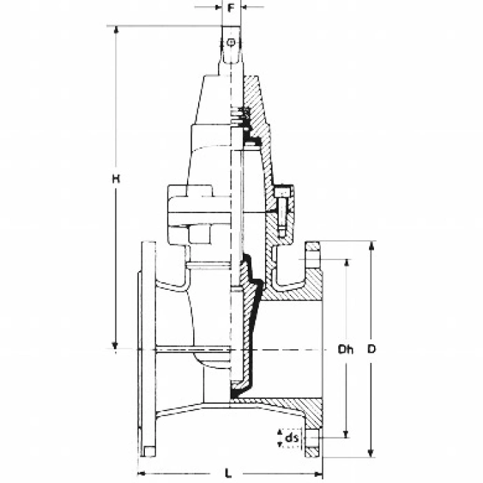 Robinet inchidere cu sertar corp plat PN 10 - 100 mm